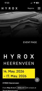 Gezocht hyrox men open solo, Tickets en Kaartjes, Evenementen en Festivals, Eén persoon