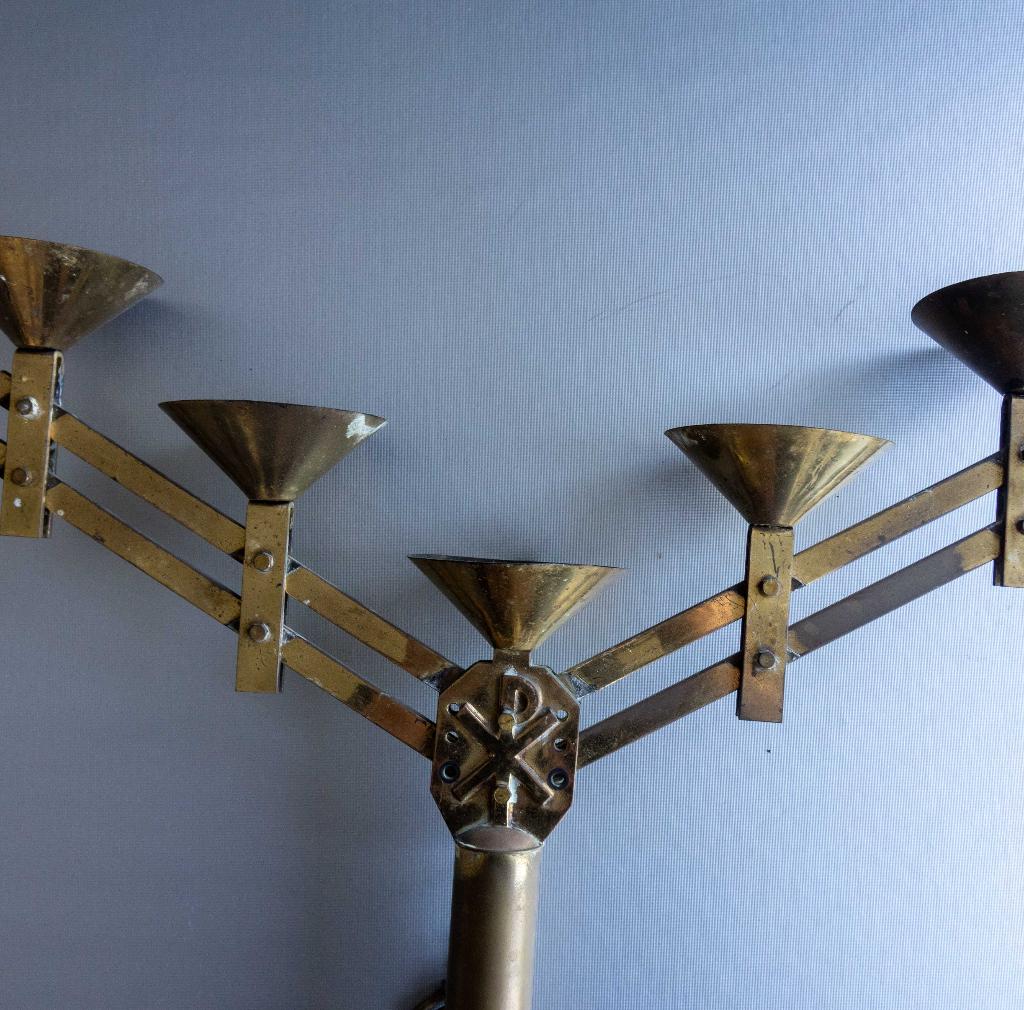 Koperen kerk kandelaar, Antiek en Kunst, Ophalen of Verzenden, Koper of Brons