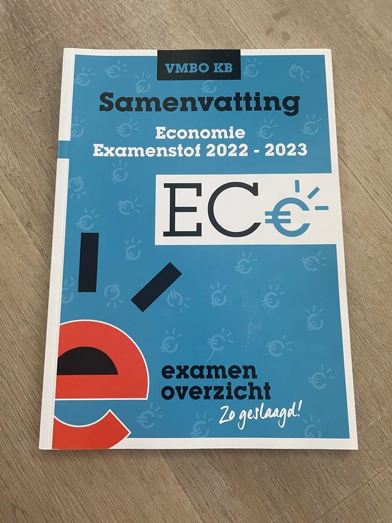 Examenoverzicht Samenvatting Economie VMBO KB 2022-2023, Ophalen of Verzenden, Zo goed als nieuw, VMBO, Economie