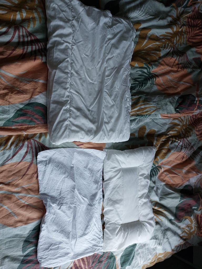 Peuterdekbed, peuterkussen met kussensloop, Kinderen en Baby's, Kinderkamer | Beddengoed, Gebruikt, Jongetje of Meisje, Wit, Ophalen of Verzenden