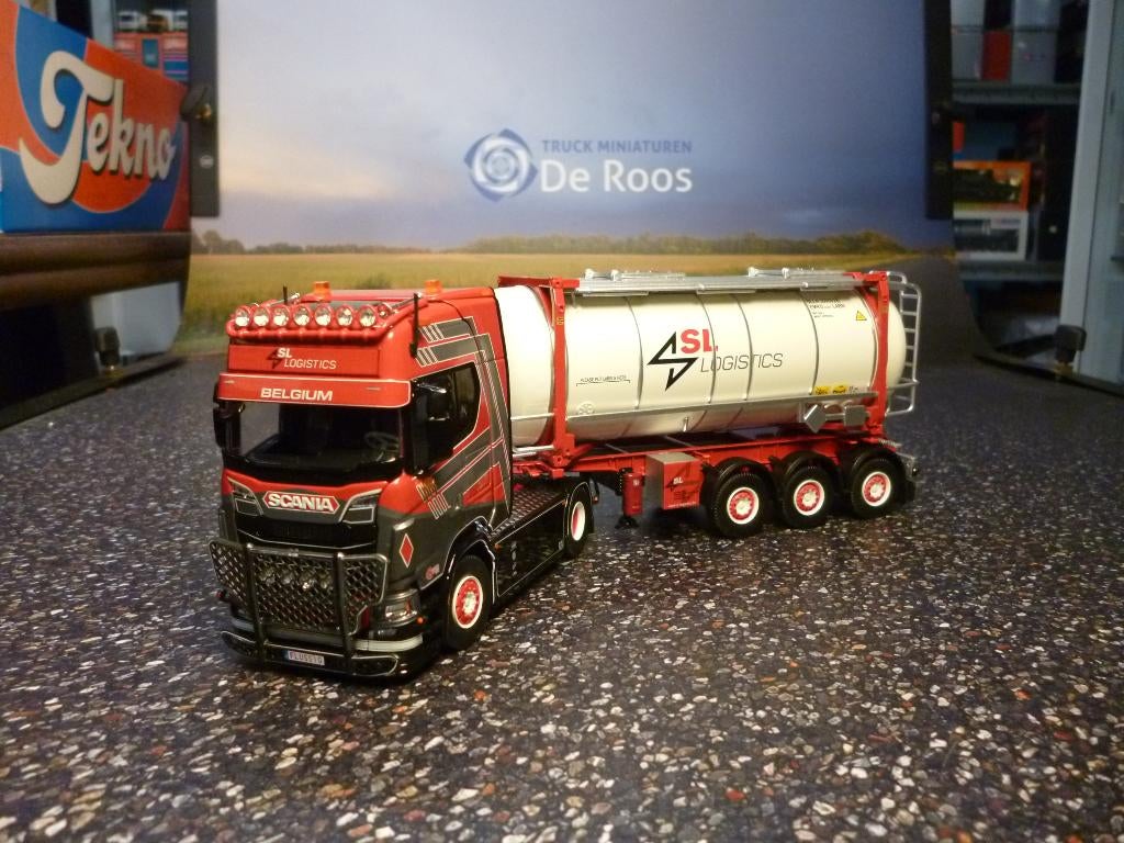 Tekno Scania SL Logistics met certificaat 88436, Ophalen of Verzenden, Nieuw, Bus of Vrachtwagen, Tekno
