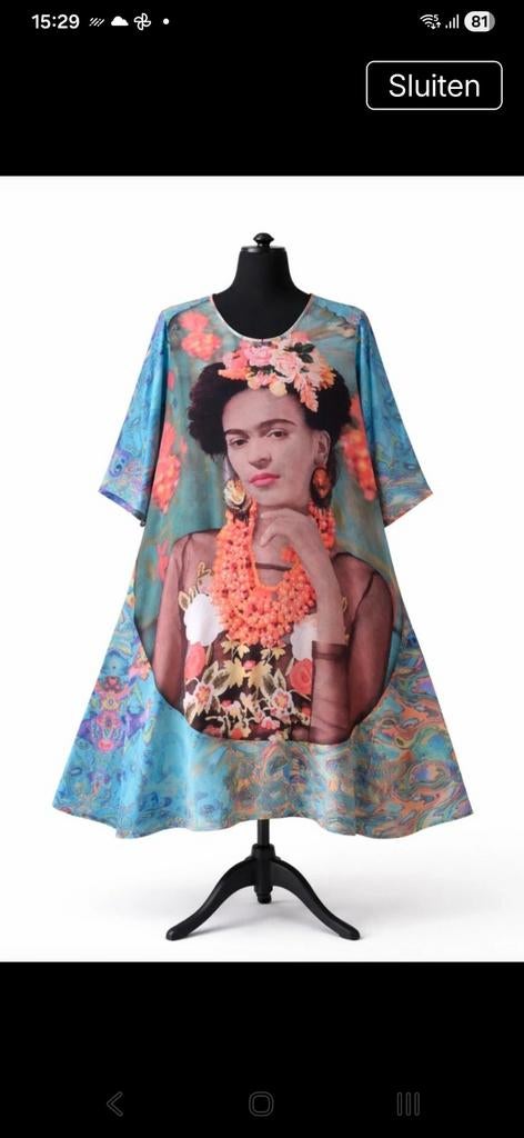 Aparte curve 'Frida Khalo' lange jurk, Kleding | Dames, Verzenden, Maat 46/48 (XL) of groter, Nieuw, Kleding