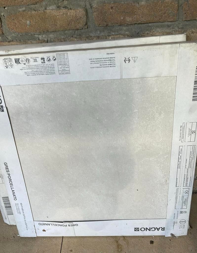 6 grijze tegels 60x60, Ophalen, Zo goed als nieuw, Minder dan 5 m², Vloertegels