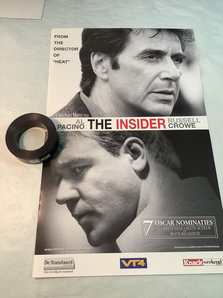 THE INSIDER  : TRAILER  35 mm + FILMPOSTER  40-60 cm, Audio, Tv en Foto, Filmrollen, Ophalen of Verzenden, 35mm film
