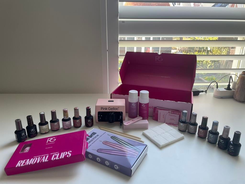 Pink Gellac set, Gebruikt, Overige kleuren, Ophalen of Verzenden, Handen en Nagels