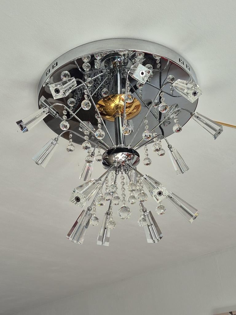 2 Kristallen Plafondlampen - Modern Design, Ophalen of Verzenden, Zo goed als nieuw