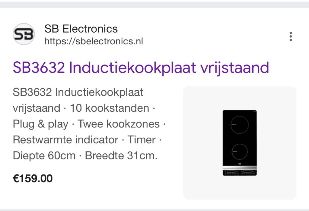 Induction stove, Ophalen, Nieuw, 3 kookzones of minder, Inbouw