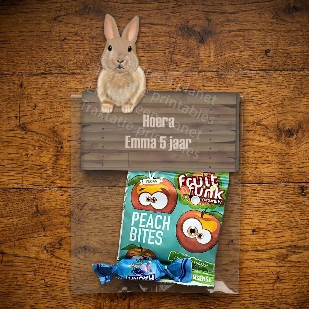Konijn traktatie labels – Printable, Kinderen en Baby's, Verzenden, Nieuw
