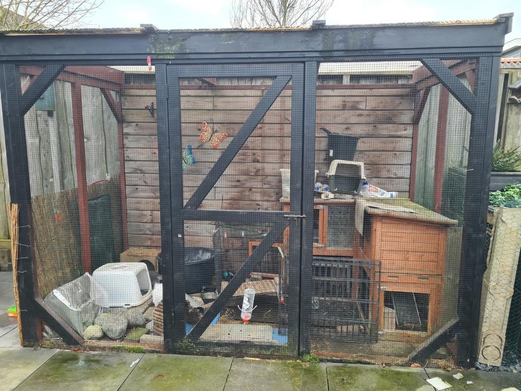 Groot konijnenren, Ophalen of Verzenden, Gebruikt, Aluminium, Volière