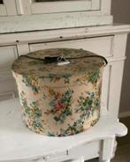 Oude franse stoffen hoedendoos, Antiek en Kunst, Curiosa en Brocante, Ophalen of Verzenden
