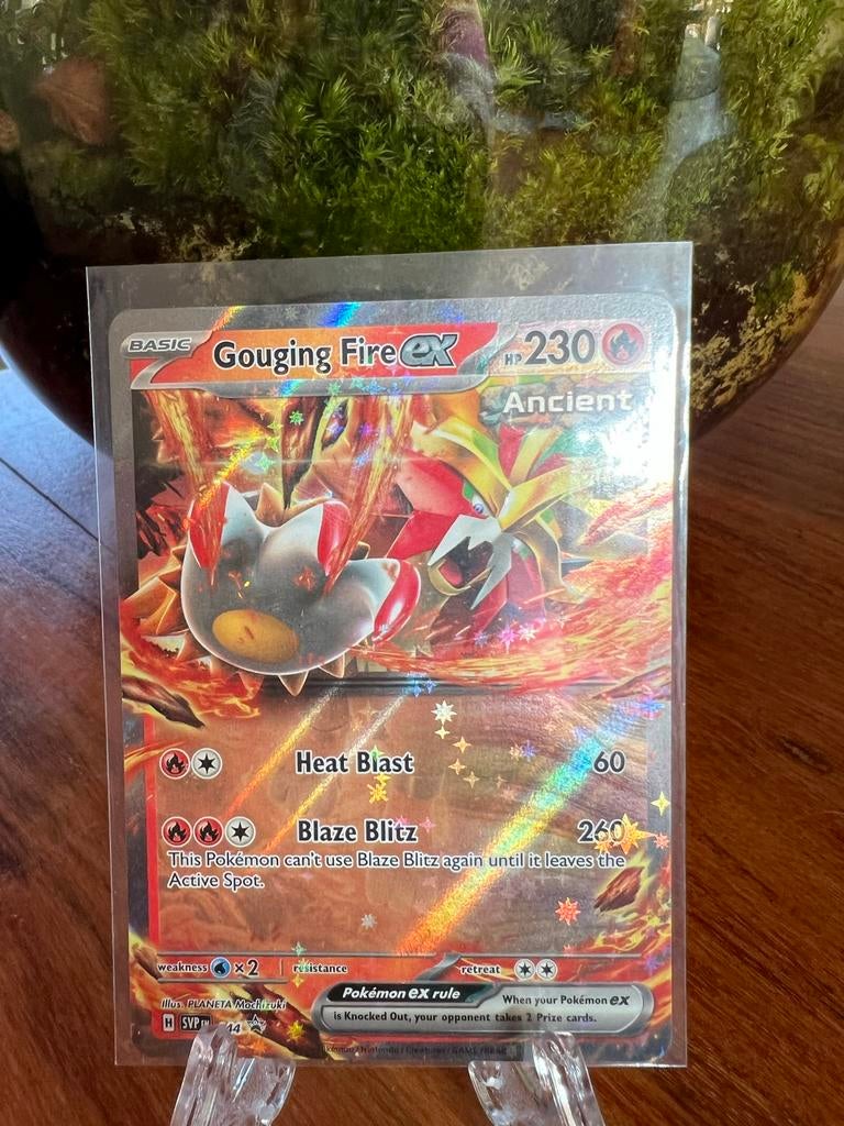 Pokémon Gouging Fire EX SVP 144 Black Star Promo NM, Ophalen of Verzenden, Zo goed als nieuw, Losse kaart, Foil