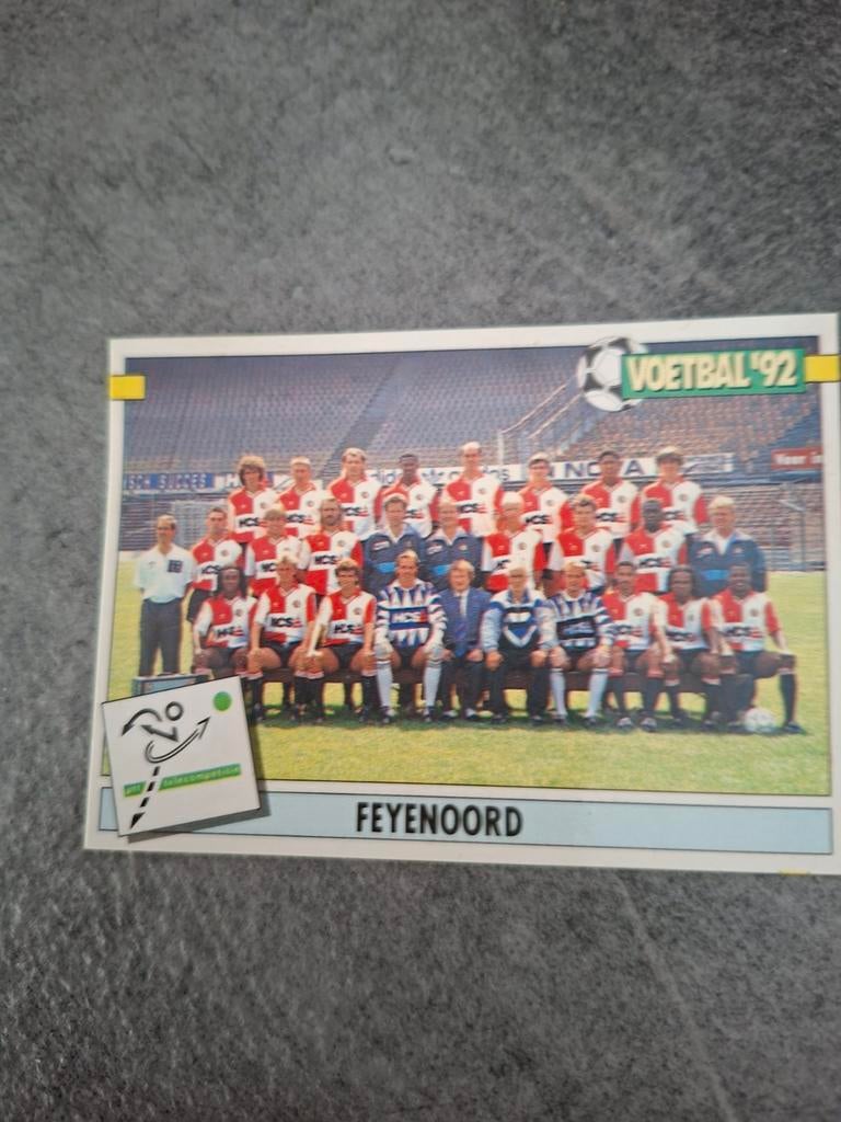 Panini sticker Voetbal 92. Teamfoto Feyenoord., Verzenden, Zo goed als nieuw, Sticker