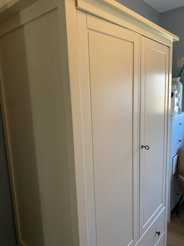 IKEA Hemnes kledingkast - wit, met hangruimte en lades, Ophalen, Gebruikt, 100 tot 150 cm, Met lade(s)