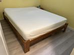 Steiner 160x200 bed massief hout (eiken kleur) + lattenbodem, Ophalen, Gebruikt, Bruin, Tweepersoons