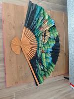 Grote decoratieve waaier met landschapsschildering, Ophalen, Gebruikt