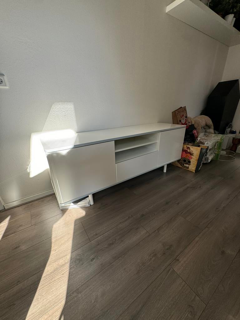 Witte TV meubel, Ophalen, Zo goed als nieuw, 25 tot 50 cm, Minder dan 100 cm