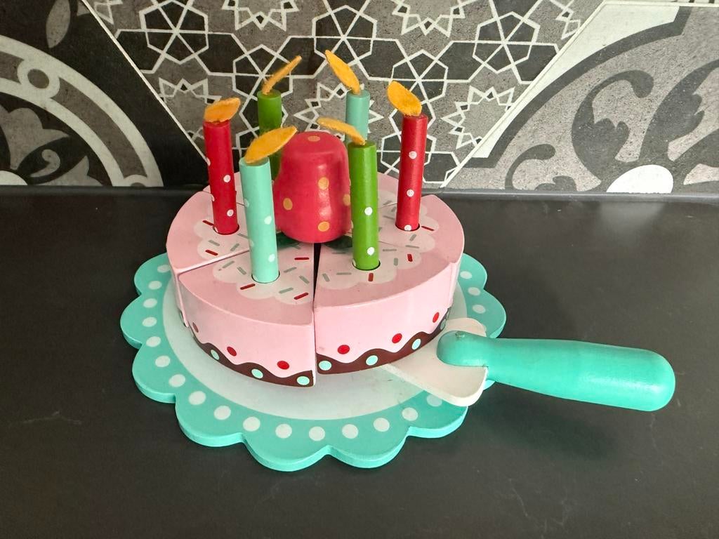 Hema houten speelgoed taartset, Ophalen of Verzenden, Zo goed als nieuw, Overige typen