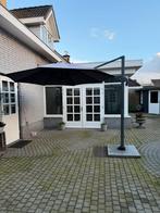 Parasol 3m doorsnee kleur grijs, Tuin en Terras, Parasols, Ophalen, Verstelbaar, Gebruikt, Zweefparasol
