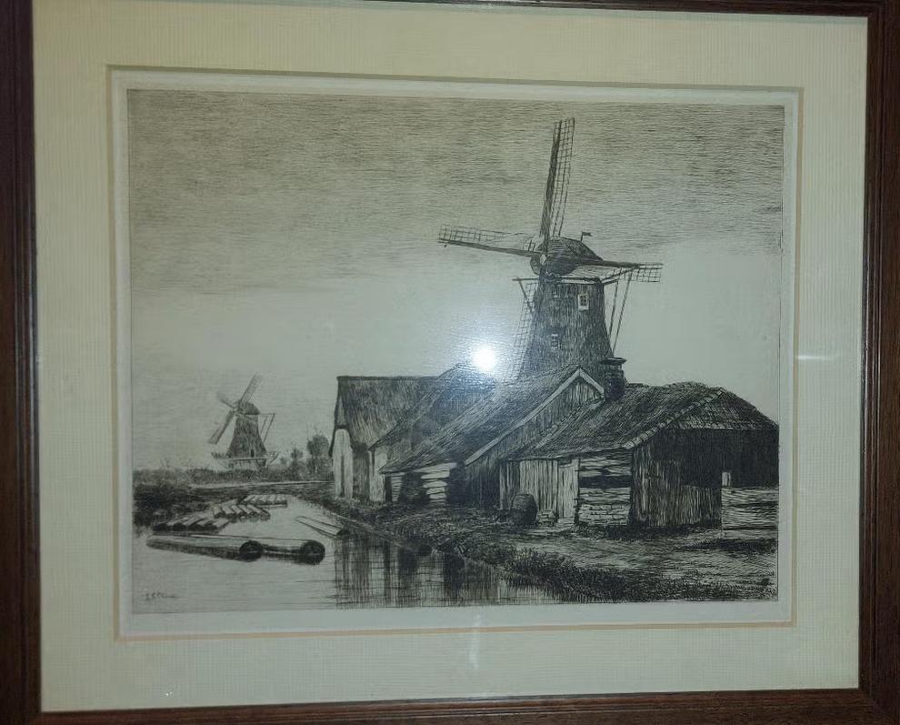 Ets Joan François OBBES (1869-1963), Antiek en Kunst, Kunst | Etsen en Gravures, Ophalen, Landschap, Ets, 1900 - 1949