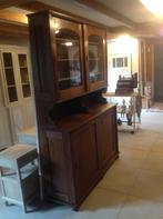 Hele mooie eiken schuifdeur vitrine kast circa 1920., Ophalen