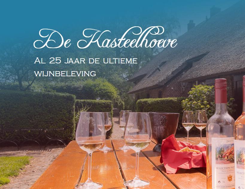 D551 Wijnproeverij aan huis van de Kasteelhoeve twv 105 euro, Drie personen of meer, Cadeaubon, Overige typen