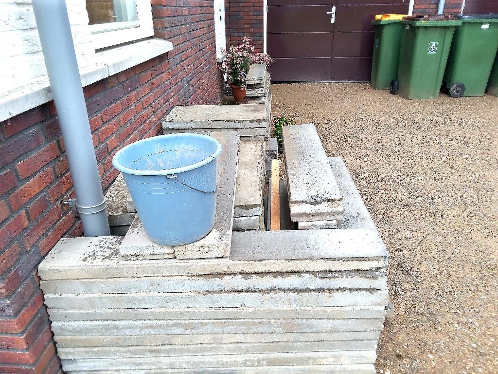 Betonbanden 100 x 15 x 5 + 100 x 20 x 7, Tuin en Terras, Tegels en Klinkers, Ophalen, Gebruikt, Overige typen, Minder dan 5 m²