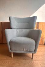 IKEA OSKARSHAMN Oorfauteuil met voetenbank Tibbleby beige/gr, Ophalen, Zo goed als nieuw, Stof, 75 tot 100 cm