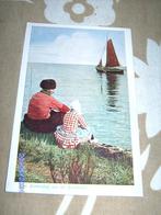 Een Zomerdag ad Zuiderzee zeilschip Urk erman + kind klederd, Ophalen of Verzenden, Voor 1920, Ongelopen, Flevoland