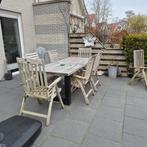 Mooie zware tafel met 6 stoelen, Tuin en Terras, Tuinsets en Loungesets, Ophalen, Gebruikt, Overige materialen