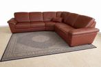 8 zits lederen bruine zithoek met lichte bies !, Huis en Inrichting, Banken | Complete zithoeken, Ophalen, Gebruikt, Leer
