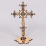 Altaarkruis zilver, neogotiek, Ophalen of Verzenden, Zilver