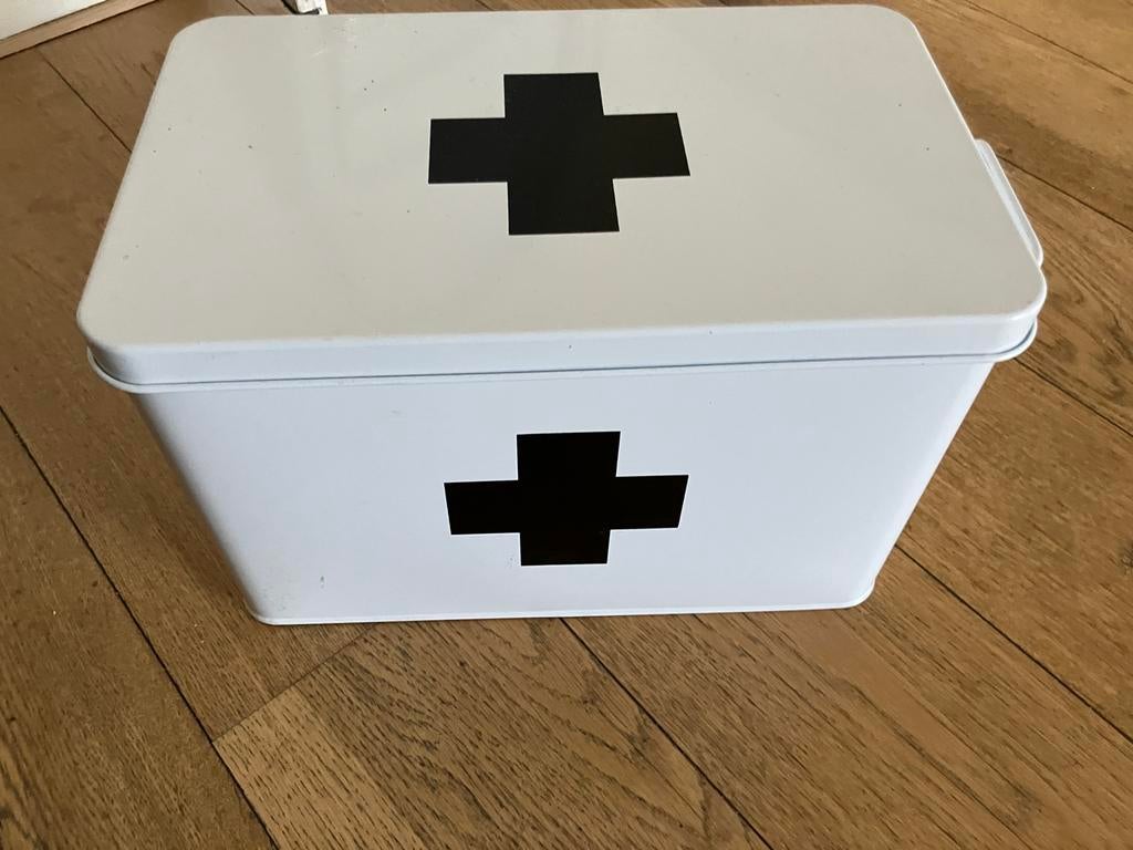 Medicijnkist, ehbo kist, verbandtrommel, zgan hema, Ophalen of Verzenden, Zo goed als nieuw, Minder dan 50 cm, Minder dan 50 cm