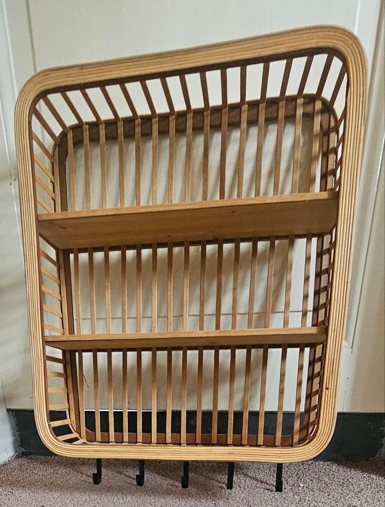 2x rotan wandrek met haakjes - Vintage stijl, Ophalen of Verzenden, Gebruikt