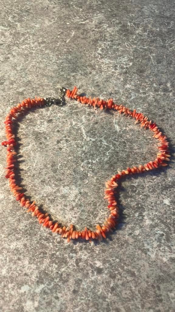 Ketting origineel bloedkoraal 40 cm., Sieraden, Tassen en Uiterlijk, Kettingen, Ophalen of Verzenden, Steen of Mineraal, Rood