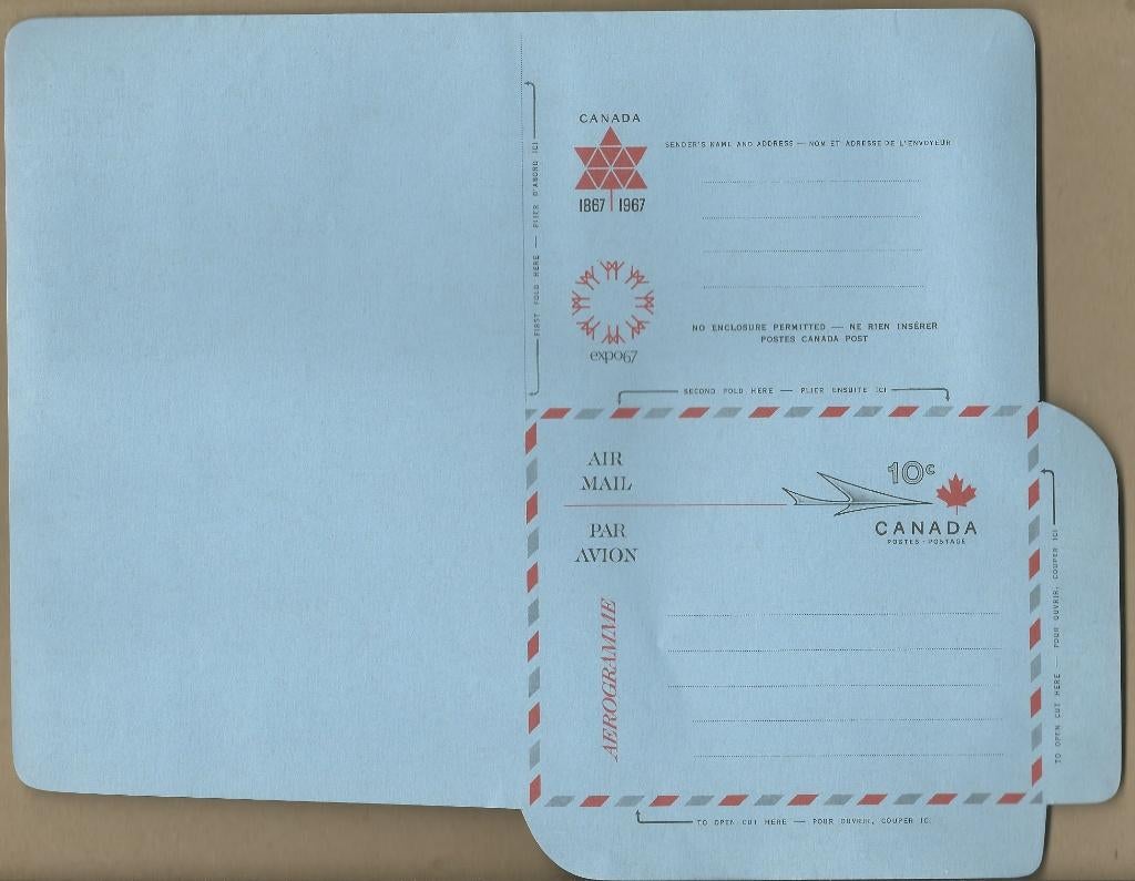 CANADA 1966 10c. Plane Airletter, H&G: F-26/Webb: A-27, MINT, Verzenden, Postfris, Noord-Amerika