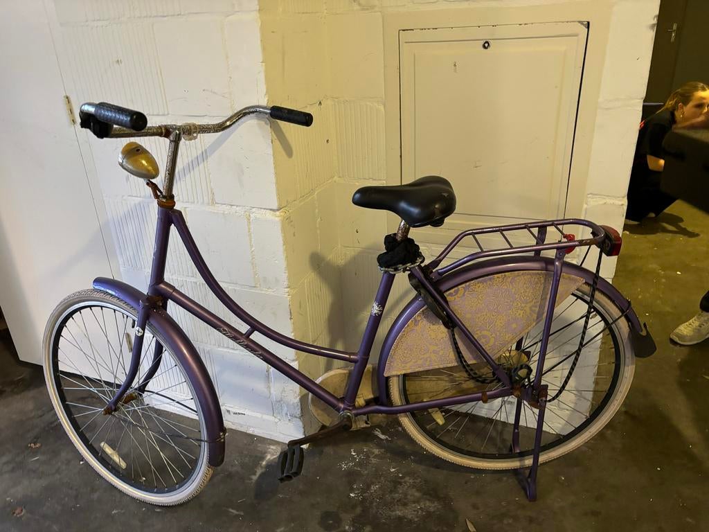 Paarse damesfiets, Fietsen en Brommers, Fietsen | Dames | Damesfietsen, Ophalen, Overige merken, 53 tot 56 cm, Gebruikt