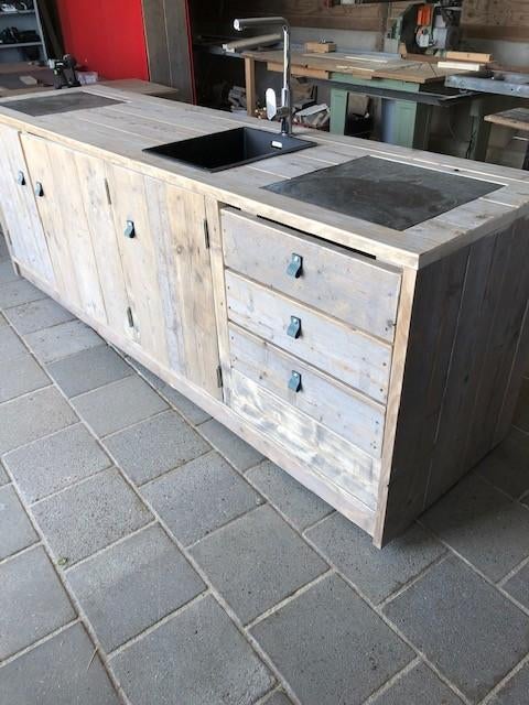 buitenkeuken van gebr steigerhout, Ophalen of Verzenden, Nieuw, Houtskool