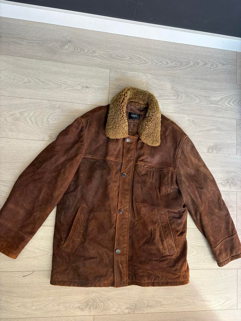 Arma leren jas maat 54, Kleding | Heren, Jassen | Winter, Ophalen of Verzenden, Gedragen, Maat 52/54 (L), Bruin