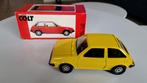 Mitsubishi Colt modelauto geel vintage retro 1:25, Ophalen of Verzenden, Nieuw, Auto