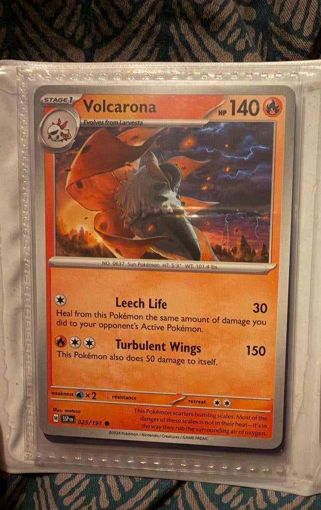 Pokémon Kaart Volcarona SSP EN 025/191, Verzenden, Zo goed als nieuw, Losse kaart