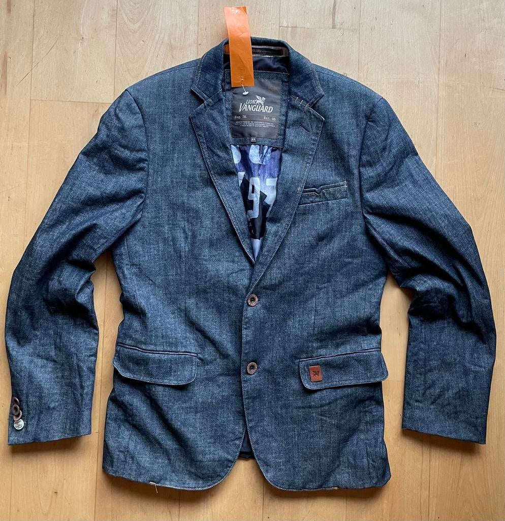 Vanguard denim spijkerstof colbert blazer jasje blauw 48, Ophalen of Verzenden, Zo goed als nieuw, Maat 48/50 (M), Blauw