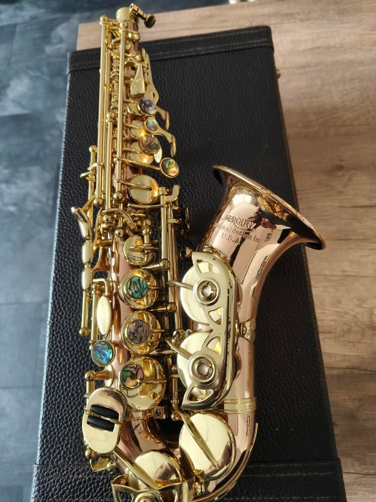 Prachtige gebogen Sopraansaxofoon, Muziek en Instrumenten, Blaasinstrumenten | Saxofoons, Ophalen of Verzenden, Zo goed als nieuw