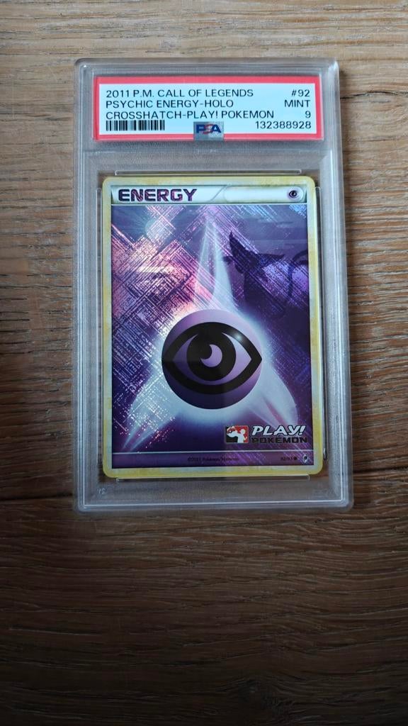 Pokémon Psychic Energy Holo PSA 9 call of legends crosshatch, Ophalen of Verzenden