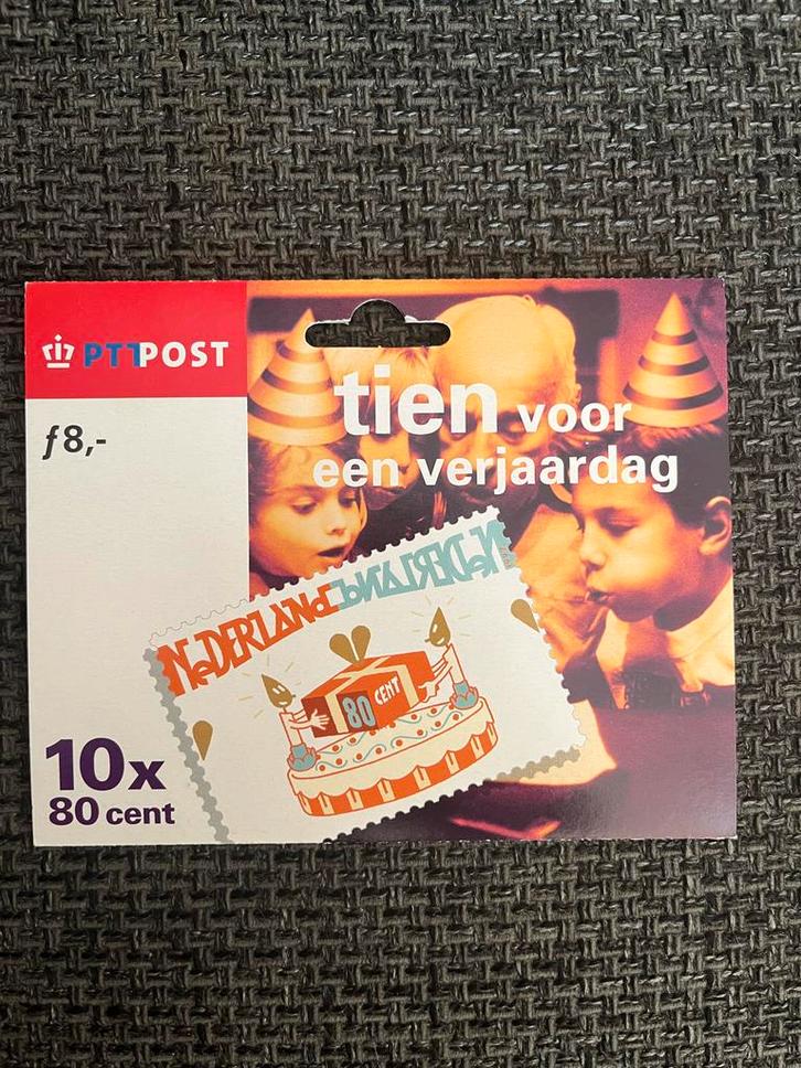 Hangboekje PTT Post "Tien voor een verjaardag" - 10x 80 cent, Postzegels en Munten, Postzegels | Nederland, Postfris, Na 1940