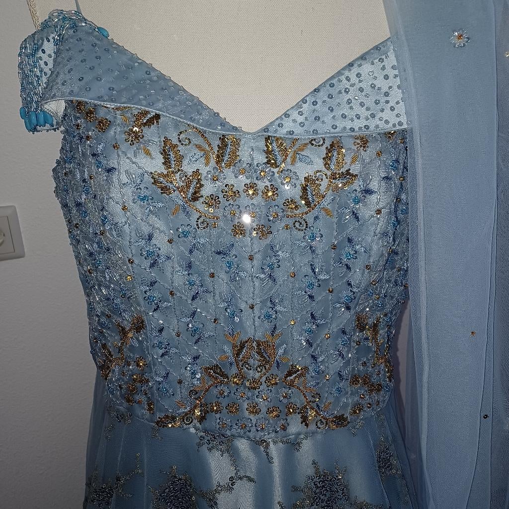Indiase jurk/ avondjurk nieuw maat M/L, Maat 38/40 (M), Blauw, Nieuw, Ophalen of Verzenden