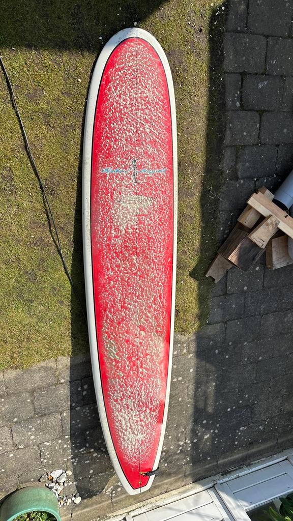 Robert august 9ft longboard -noserider + fcs travel boardbag, Watersport en Boten, Golfsurfen, Ophalen, Gebruikt, Longboard, Met koord