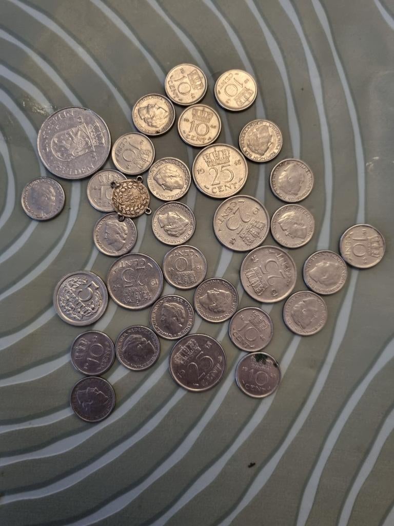 Nederlandse munten: 10 cent, 25 cent en 1 gulden, Ophalen of Verzenden, Koningin Juliana