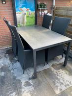 Tuinset met 4 stoelen en tafel, Tuin en Terras, Ophalen, 4 zitplaatsen, Gebruikt, Eettafel
