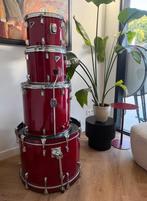 Drumstel Remo Bravo 2 troms en bassdrum - rode uitvoering, Ophalen, Gebruikt, Overige merken