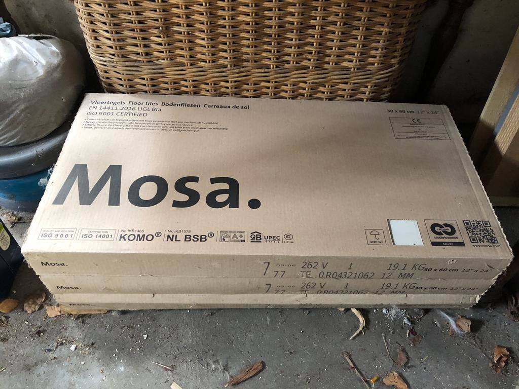 12 Mosa Vloer-/wandtegels 30x60, Doe-het-zelf en Verbouw, Tegels, Ophalen, 60 cm of meer, Keramiek, Zo goed als nieuw